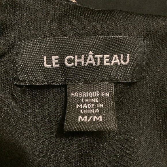 LE CHATEAU BLACK FLORAL PRINT/ HALTER NECK MIDI DRESS/ Size M - Picture 11 of 12